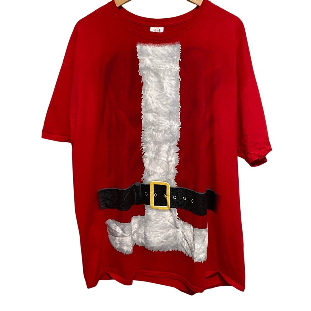 Festive Red Santa‎ Claus Adult Short Sleeve Tee Size XL